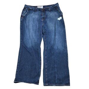 Gilyard Mfg Co Jeans Men 46W x 34L Blue Red Distress Heavy Ounce Y2K Hip Hop‎